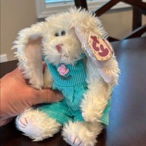 Ty aqua and White Small Pets Plush Toy